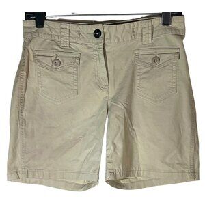 Style & co petite shorts button on all pockets cotton blend tan size 4 READ